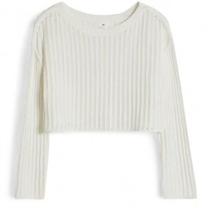 ❣️BP Cotton Cropped Sweater in Ivory Size Small